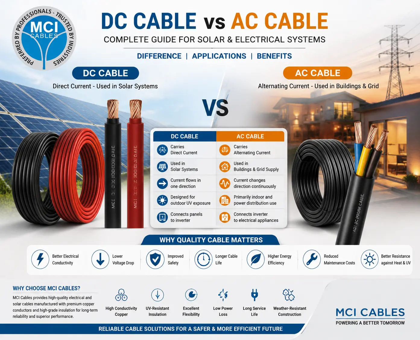 DC Cable vs AC Cable Complete Guide for Solar & Electrical Systems